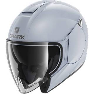 👉 Wit zilver XS active Shark Citycruiser Dual Blank White Silver Glossy W01 3664836575353