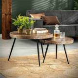 👉 Salontafel active Metallic rond set van 2 brons antiek