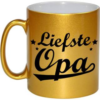 👉 Beker gouden senioren Liefste Opa Cadeau Mok / Sterren 330 Ml - Feest Mokken 8720276263030