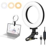 👉 Monitor zwart active PULUZ 4,7 inch 12cm ring selfie licht 3 standen USB dimbaar dubbele kleurtemperatuur LED gebogen vlog fotografie video verlichting met clip houder (zwart)