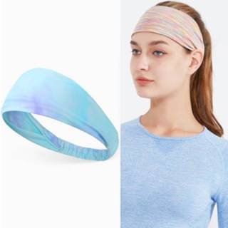 👉 Hoofdband paars blauwe zijde active vrouwen 2 STKS Sport Zweetabsorberende Brede BrimIce Zijden Voor Dames (Paars Mist)