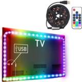 👉 1m USB-tv Blackboard RGB Epoxy Rope Light, 12W 60 LED's SMD 5050 met 17-toetsen RF draadloze afstandsbediening, DC 5V