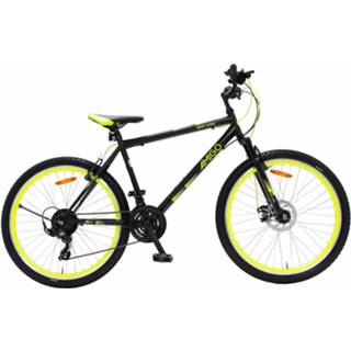 👉 Mountainbike zwart geel Amigo Hardtail Next Level 26 Inch 47 Cm Unisex 21v V-brakes Zwart/geel 8719817986705