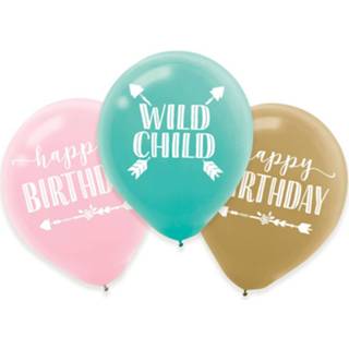 👉 Ballon meisjes Amscan Ballonnen Boho Birthday 27,5 Cm 6 Stuks 192937041550