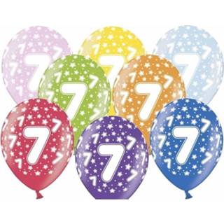 👉 Ballon multikleur 12x Stuks Verjaardag Ballonnen 1 Jaar Thema Met Sterretjes - Feestartikelen/versiering 8720276074346