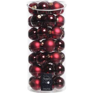 👉 Kerstbal rode glans 49x Donkerrode Glazen Kerstballen 6 Cm En Mat - 8720147781403