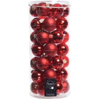 👉 Kerstbal rode glans 49x Kerst Glazen Kerstballen 6 Cm En Mat - 8720147781311