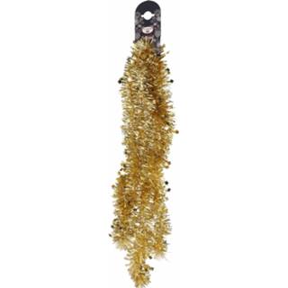 👉 Folie gouden 1x Slingers/guirlandes Met Sterren 200 Cm - Kerstslingers 8720276011129