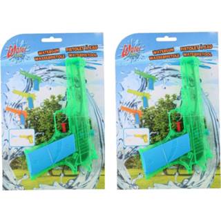 👉 Waterpistool groen kinderen 2x Waterpistolen/waterpistool Van 18 Cm Kinderspeelgoed - Waterpistolen 8720276030038