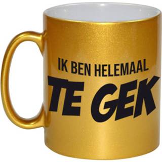 👉 Beker gouden Ik Ben Helemaal Te Gek Mok / Cadeau Collega 330 Ml - Feest Mokken 8720276389990