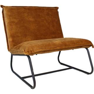 Fauteuil okergeel bruin stof Bronx71 Velvet Paris Okergeel/cognac 8719956408427