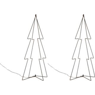 👉 Kerstboom 2x Stuks Verlichte Figuren 3d Kerstbomen / Lichtbomen 72 Cm Voor Buiten - Kerstverlichting Figuur 8720276343800