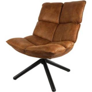 👉 Cf Label Fauteuil Victor 68 X 78 Cm Kunstleer/staal Cognac