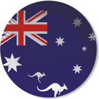 👉 Vlag Australie Thema Wegwerp Bordjes 24x Stuks - Feestbordjes 8720276468695