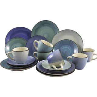 👉 Serviesset blauw Koffieset Blue - 18 Delig 8712442698470
