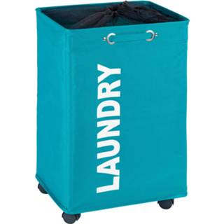 👉 Wasmand turkoois polyester Wenko Quadro 79 Liter 40 X 60 Cm Turquoise 4008838565308