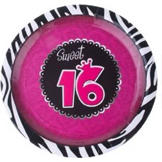 👉 Bord 24x Stuks Sweet 16 Thema Party Bordjes 23 Cm - Feestbordjes 8720276186377