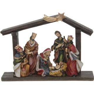 Kerst stal active Complete kerststal met vallende ster en inclusief kerstbeelden 20 cm