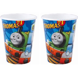 👉 Beker 16x Stuks Verjaardag Thema Feest Bekertjes Thomas De Trein 266 Ml - Feestbekertjes 8720276914819