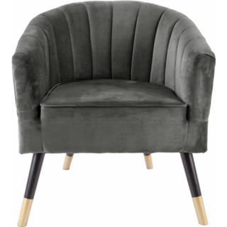 👉 Fauteuil blauw fluweel hout Leitmotiv Royal 70 X 71 80 Cm Fluweel/hout 8714302692840