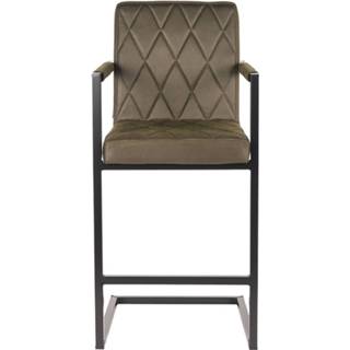 👉 Barkruk donkergroen Label51 Denmark - Army Green Microfiber 8718885272505