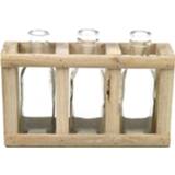 👉 Vaas grijs hout glas Countryfield Benita 23 X 6,5 16 Cm Hout/glas 8718317718533