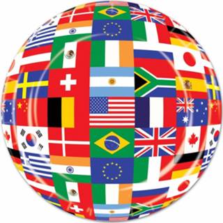 👉 Bord papier multikleur Wereld Bordjes Met Internationale Vlaggen 8718758615682