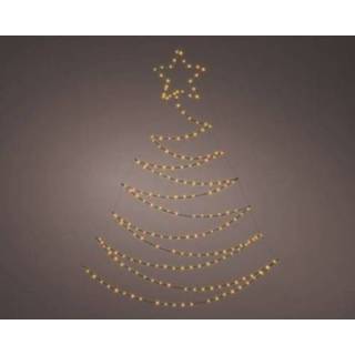 👉 Kerstboom wit male LED verlichte om op te hangen 200 warm klassiek 117x50cm 8720093312577