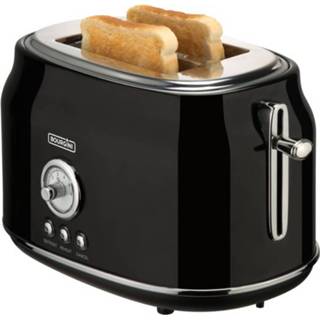 👉 Broodrooster zwart Bourgini Retro Toaster Black 8719979270766