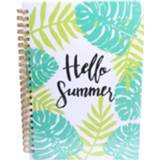 👉 Notitieboek wit groen papier I-total Hello Summer Hardcover A5 Wit/groen 8720585119837