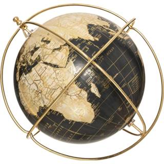 👉 Wereldbol blauw goud kunststof Gebor - Globe Vintage Look Bijzonder Design 28x26.5x21cm 8720359708014