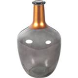 👉 Vaas grijs glas Countryfield Babet 15 X 25 Cm Grijs/koper 8718317837951