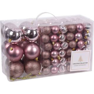 👉 Kerstbal roze kunststof Kerstballen Set 94 Ballen - Binnen/buiten Gebruik 6013920671667
