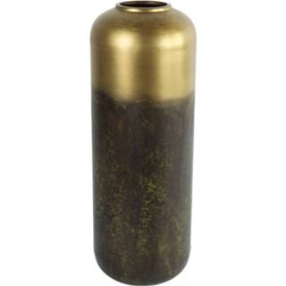 👉 Vaas zwart staal nikkel Countryfield Avelon 25 X 69,5 Cm Staal/nikkel Goud/zwart 8718317853029