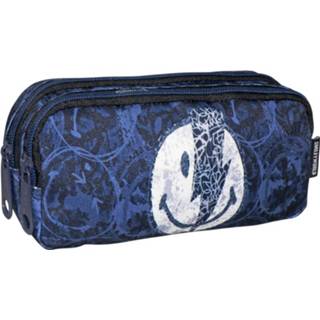 👉 Etui blauw wit polyester Smiley Junior 21 X 9 Cm Blauw/wit 5205698514692
