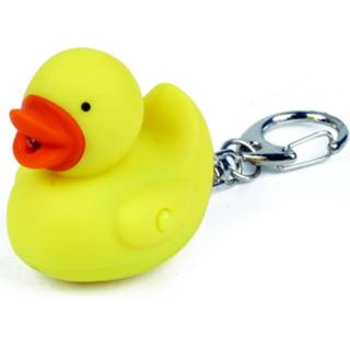 👉 Sleutelhanger geel rubber Kikkerland Duck Led 6,4 X 3,15 Cm 612615072626