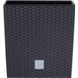 👉 Binnenpot antraciet kunststof Rato Rotan Bloempot/plantenpot Met 20 Cm - Plantenbakken 5905197084329