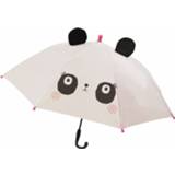 👉 Kinderparaplu wit zwart polyester kinderen Lemon Ribbon Panda 81 Cm Wit/zwart 5600370143724