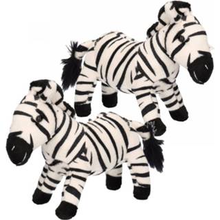 👉 Zebra knuffel pluche 2x Stuks 18 Cm - Knuffeldier 8720576281819