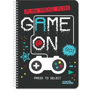 👉 Notitieboek zwart wit Must Game On 25 X 17 Cm B5 Zwart/wit 30 Vellen 8720585131327