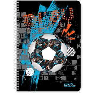 👉 Notitieboek zwart blauw Must Game On 25 X 17 Cm B5 Zwart/blauw 30 Vellen 8720585131341