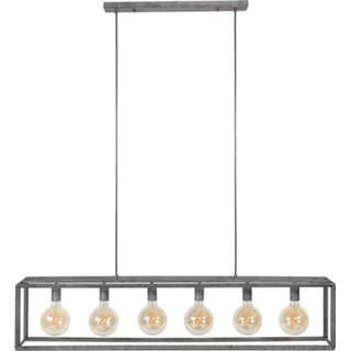 👉 Industriële hanglamp zilver Dimehouse Winster 6-lichts Oud 8720239801590