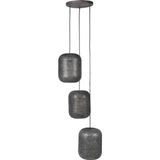 👉 Industriële hanglamp zilver Dimehouse 3-lichts Denza Getrapt Oud 8720239801262
