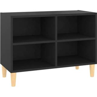 👉 Vidaxl Tv-meubel Met Massief Houten Poten 69,5x30x50 Cm Grijs