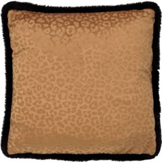 👉 Kussenhoes bruin Dutch Decor Cheeta - Met Dierenprint 45x45 Cm Tobacco Brown 8714165640149