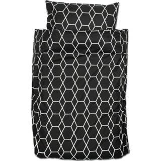 👉 Dekbedovertrek zwart wit katoen baby's Briljant Baby Grid 100 X 135 Cm Zwart/wit 8715874067616