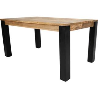 👉 Eettafel zwart hout metaal Dimehouse Kansas Industrieel - 180 X 90 Cm 7106613384360