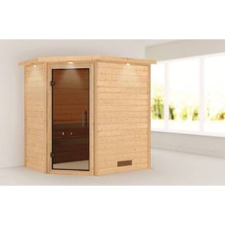 👉 Karibu | Sauna Cilja met Dakkraag Antracietglas 4010090861081