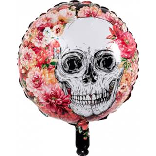 👉 Folieballon roze wit Boland Día De Los Muertos 45 Cm Roze/wit 8712026970831