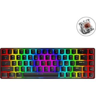 👉 Toetsenbord zwarte active T8 68 toetsen mechanisch gamingtoetsenbord RGB-verlicht bedraad toetsenbord, kabellengte: 1,6 m (zwarte theeschacht)